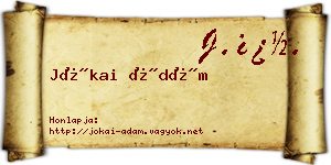 Jókai Ádám névjegykártya